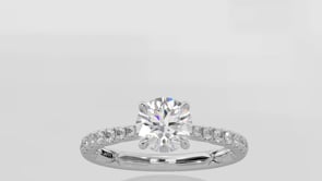 Tapered Diamond Pavé Engagement Ring with Quilted Interior