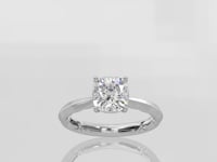 Peek-A-Boo Pave Profile Cushion Center Diamond Quilted Engagement Ring