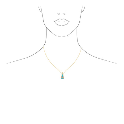 Pendant Necklace with Diamonds and Turquoise