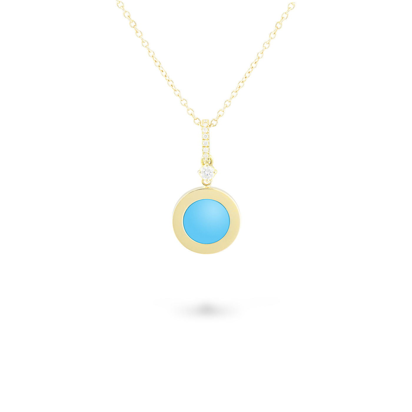 Necklace with Diamonds and Turquoise