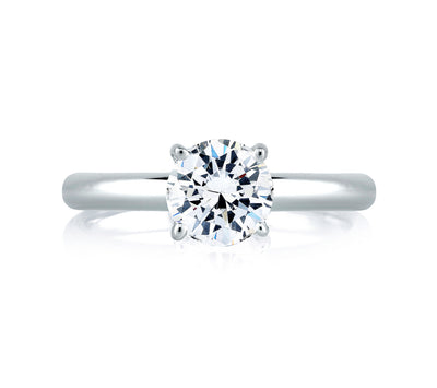 Cross-Over Four-Prong Solitaire DIamond Engagement Ring