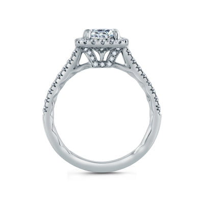 Intricate Milgrain Accent Halo Engagement Ring