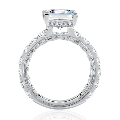 Modern Two Tone Princess Cut Diamond Engagement Ring