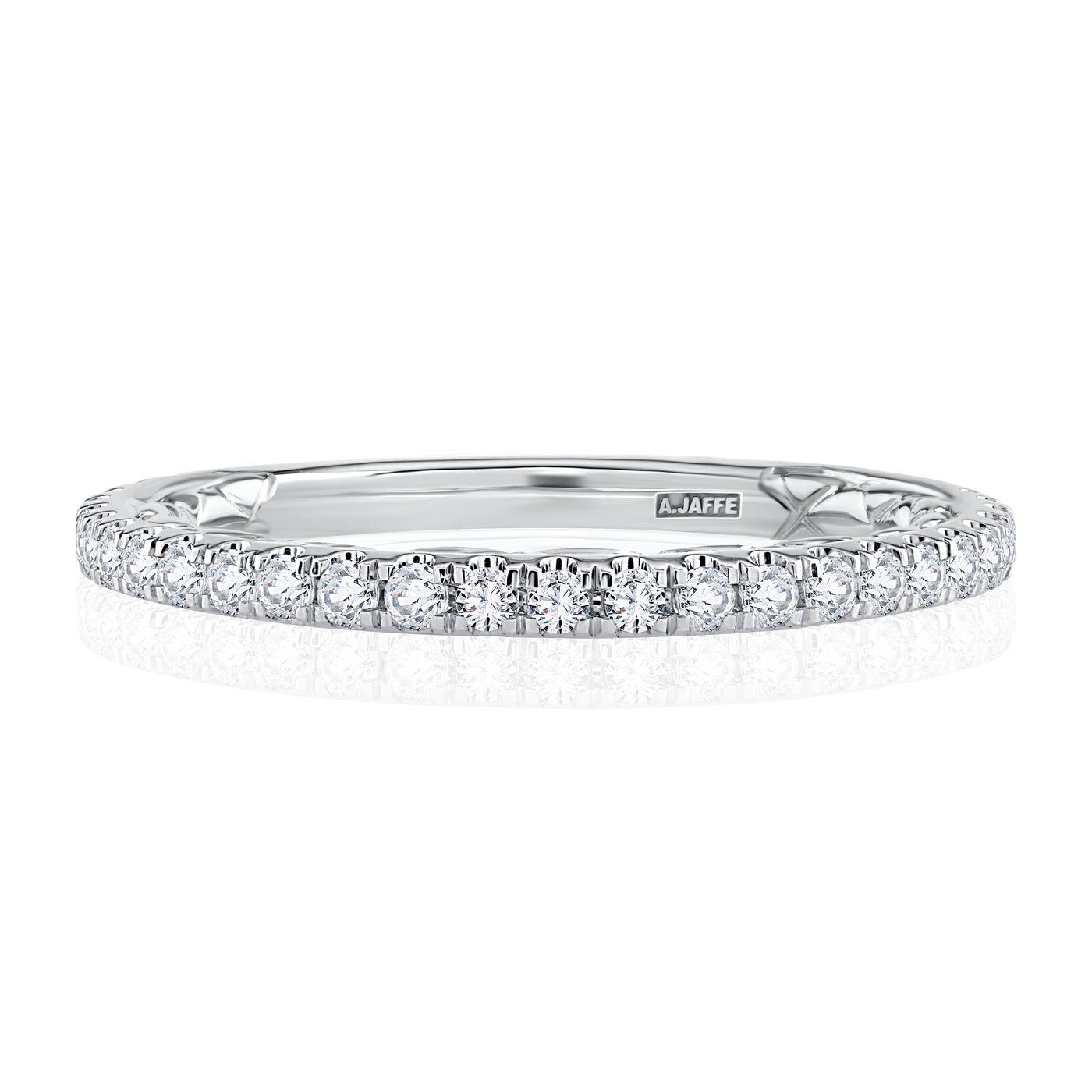 Refined Two Tone Diamond Pavé Wedding Ring