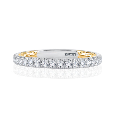 Elegant Two Tone Diamond Wedding Ring