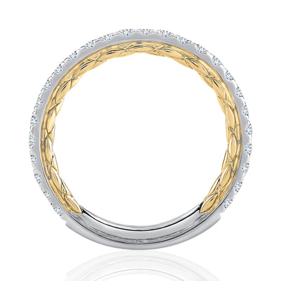 Elegant Two Tone Diamond Wedding Ring
