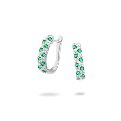 Earrings with Diamonds and Emeralds
