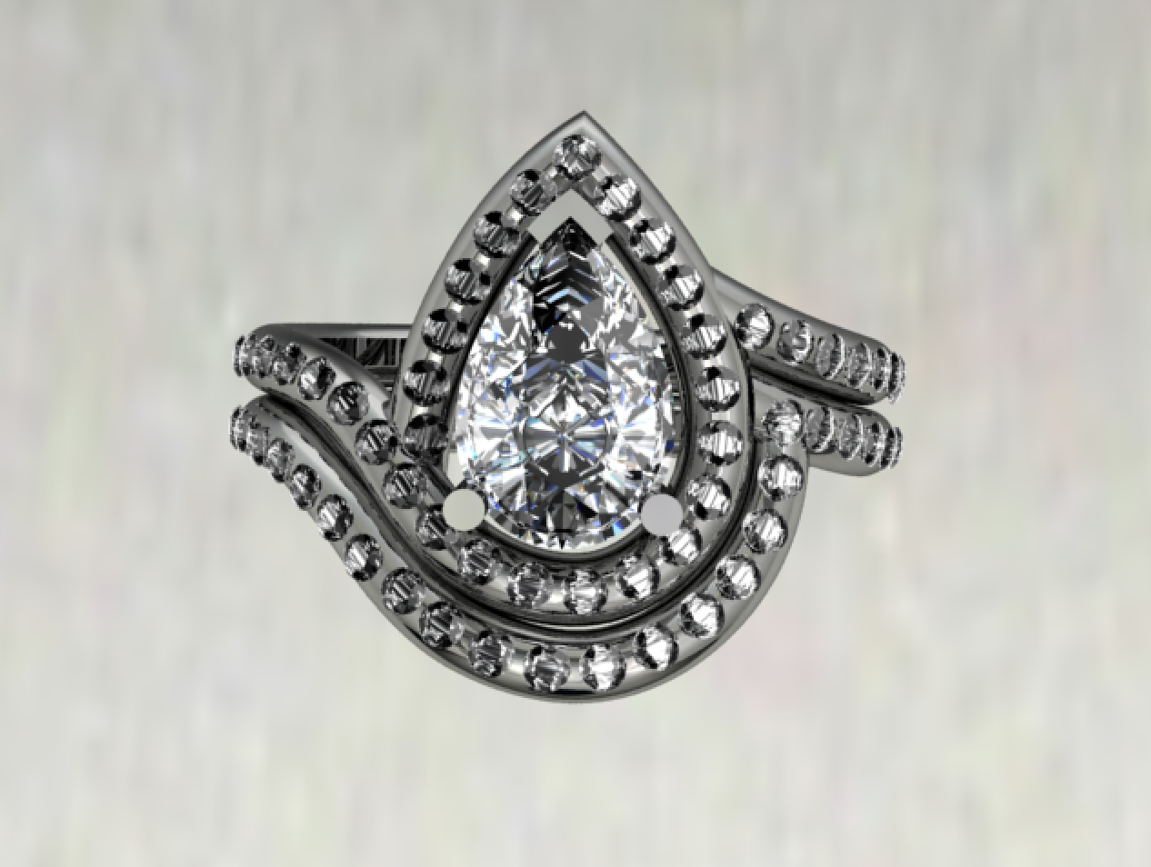 Custom Pear Diamond Engagement Ring