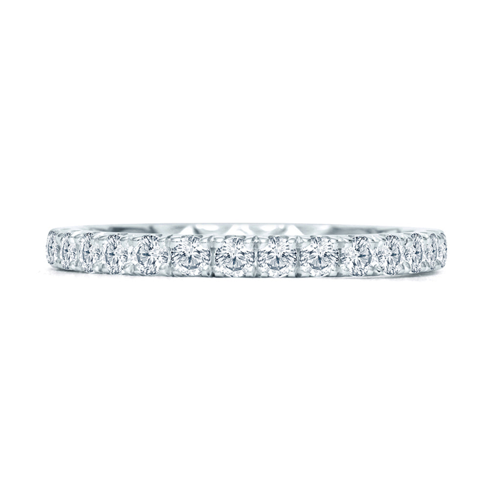 Halfway French Pave Quilted Anniversary Band