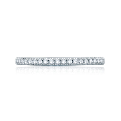 French Pave Half Circle Stackable Band