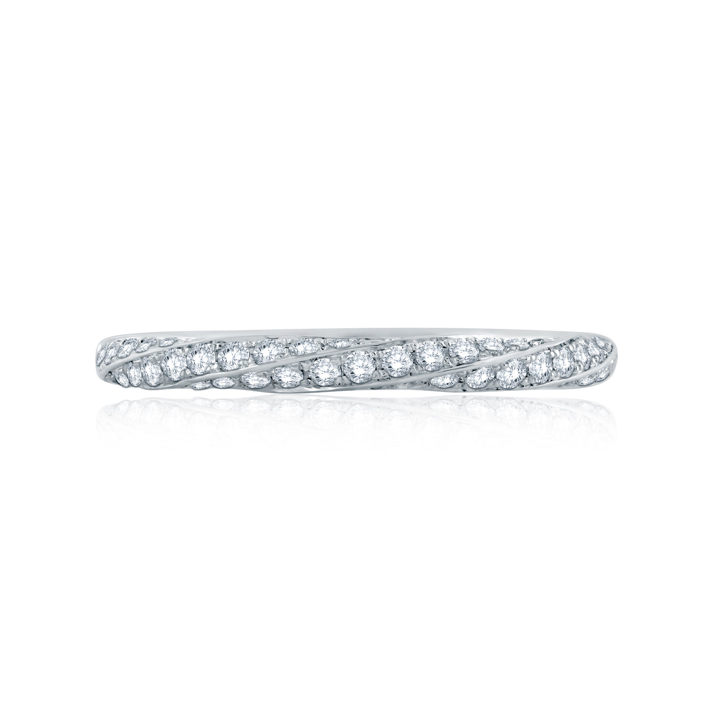 Twist Pave Diamond Half Circle Stackable Band