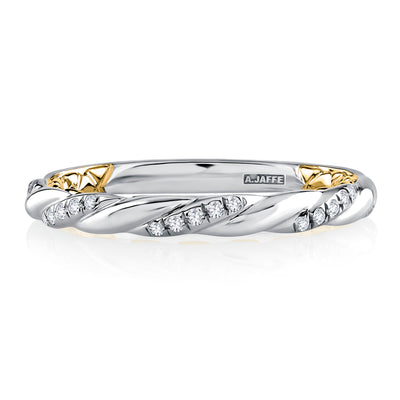 Two Tone Twisted Diamond Stackable Anniversary Ring