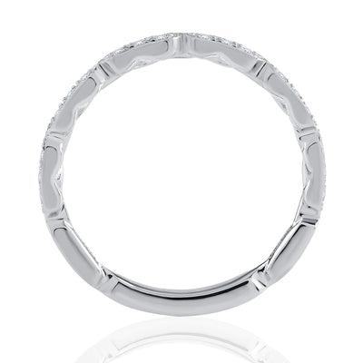 Geometric Pavé Diamond Stackable Anniversary Ring
