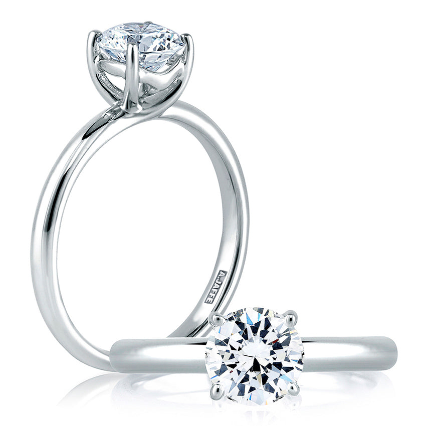 Cross-Over Four-Prong Solitaire DIamond Engagement Ring