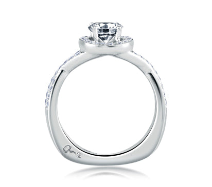 Intertwined Shank Halo Engagement Ring