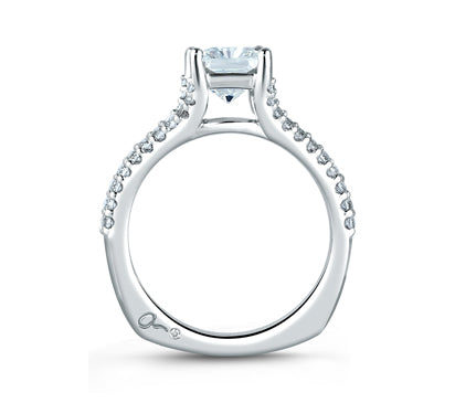 Classic Split Shank Emerald Engagement Ring