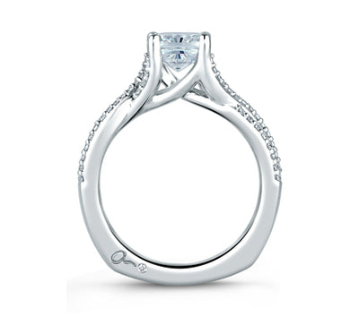Criss Crossover Cushion Cut Engagement Ring