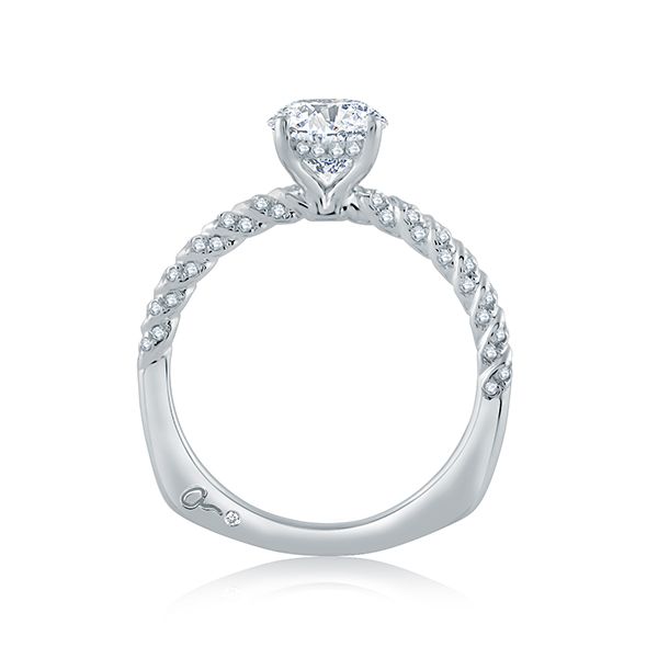 Tightly Twisted Diamond Shank Oval Solitaire Engagement Ring