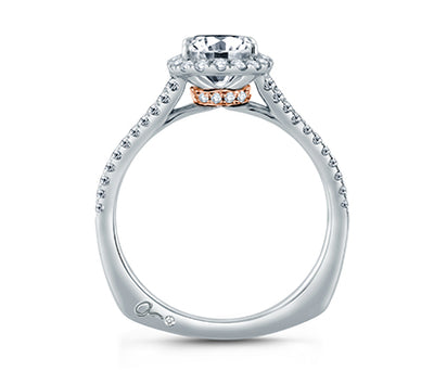 Split Shank Oval Halo Gallery Detail Engagement Ring